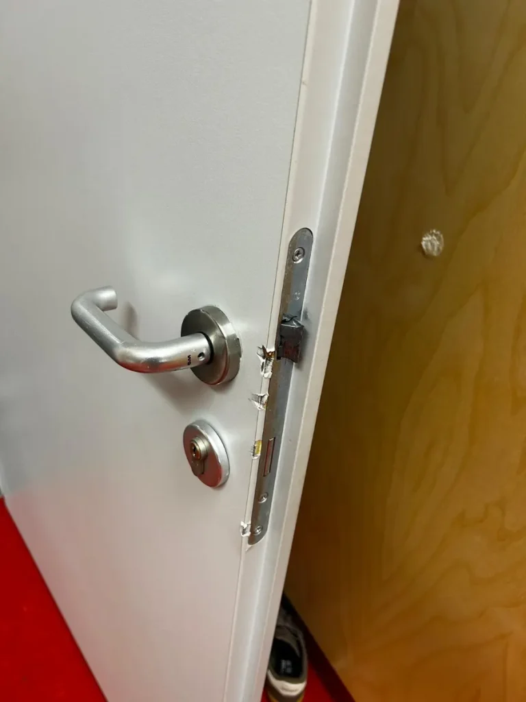 Wohnungstür mit Drückergarnitur und Profilzylinder